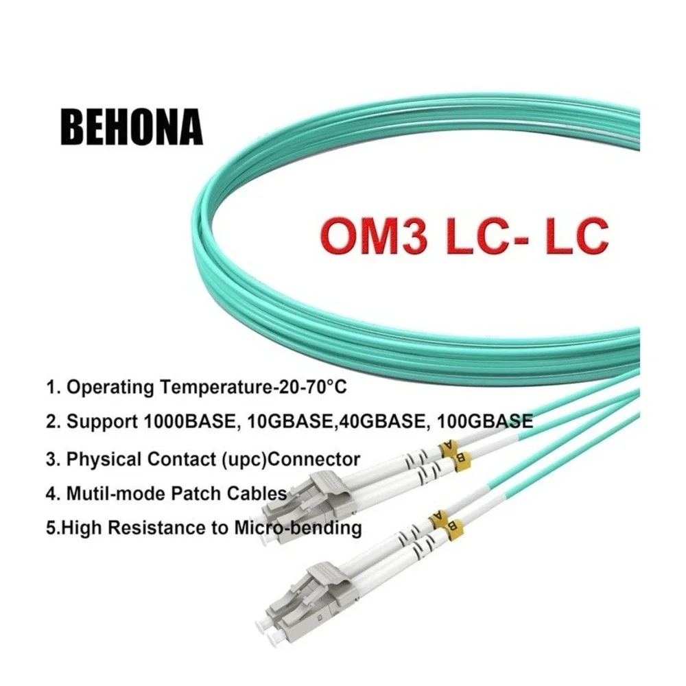 OM3 LC to LC Fiber Optic Patch Cable 5 Packs Of 5. 25 Total